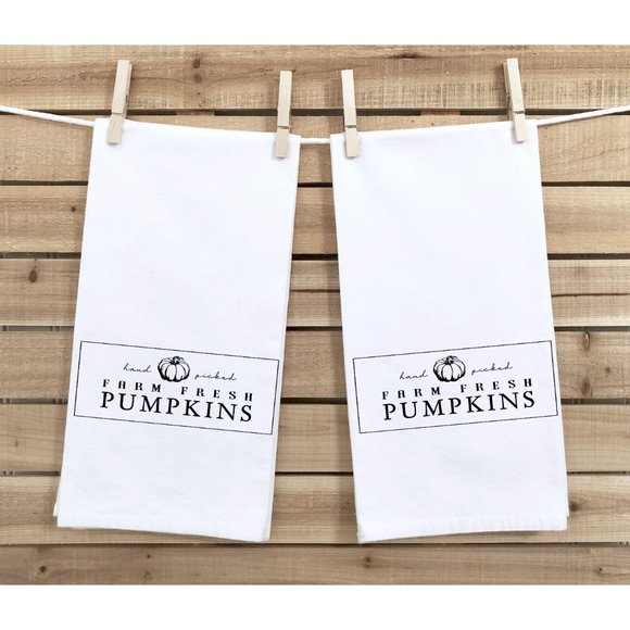Tea Towels, Set of 2, Farm Fresh, Fall, Autumn - Picture 1 of 3